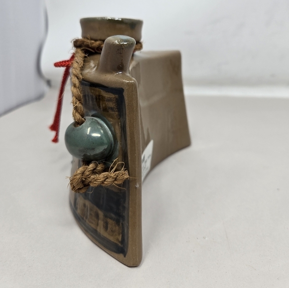 Vintage Japenese Okinawa Ceramic Hip Flask Fish Design Handmade & Painted - Picture 3 of 10